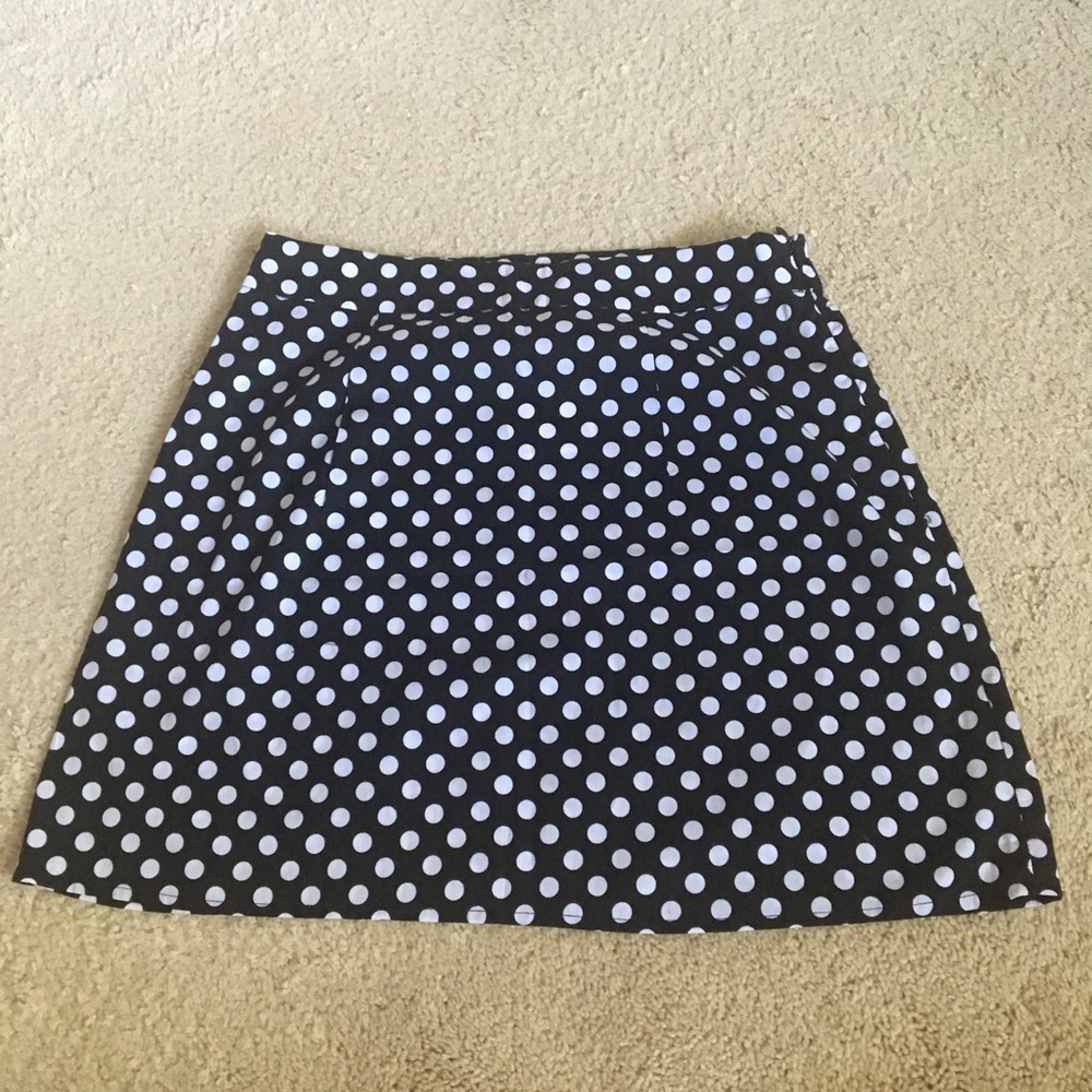 Black and White Polka Dot Mini Skirt